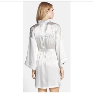 Jonquil 'The Bride' White Satin Embroidered Robe - M